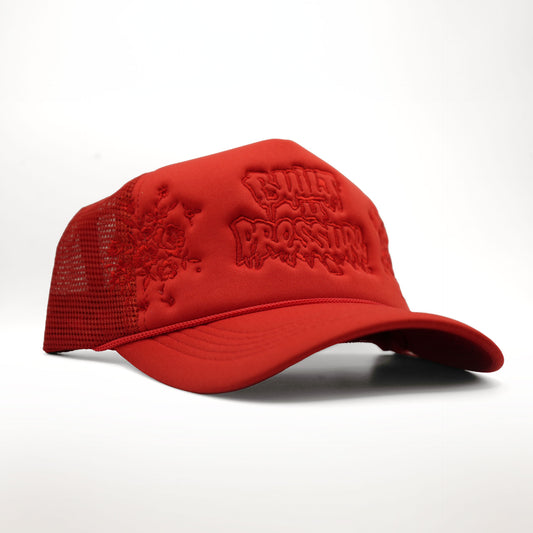 Floral Tat Trucker Hat - The Reds