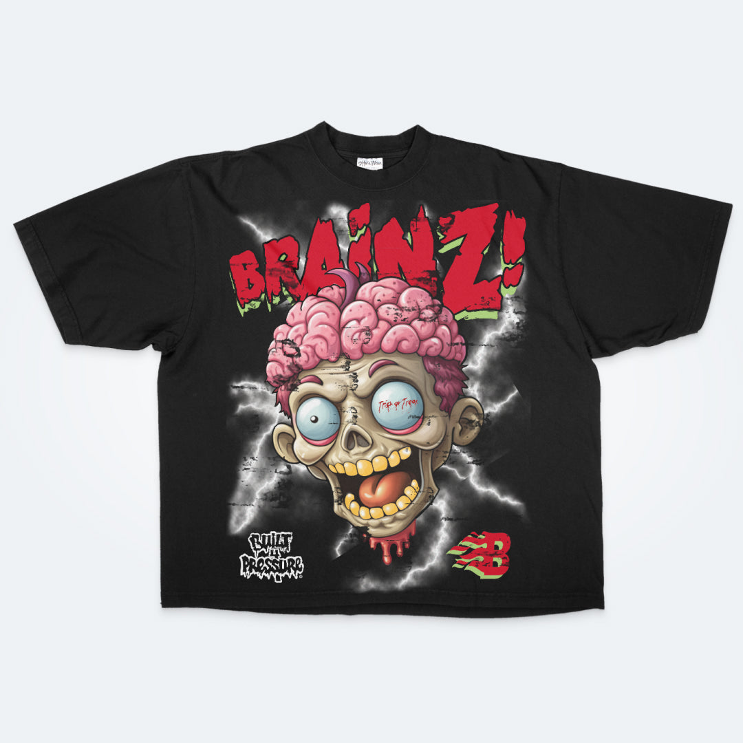 Zombie Skull Brainz Halloween Tee