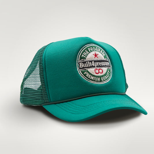 BUILT4PRESSURE™ “THE PROGRAM” TRUCKER HAT – EMERALD GREEN