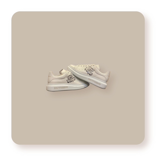 Shoe -  ALEXANDER MCQUEEN White & Creme Oversized Sneakers